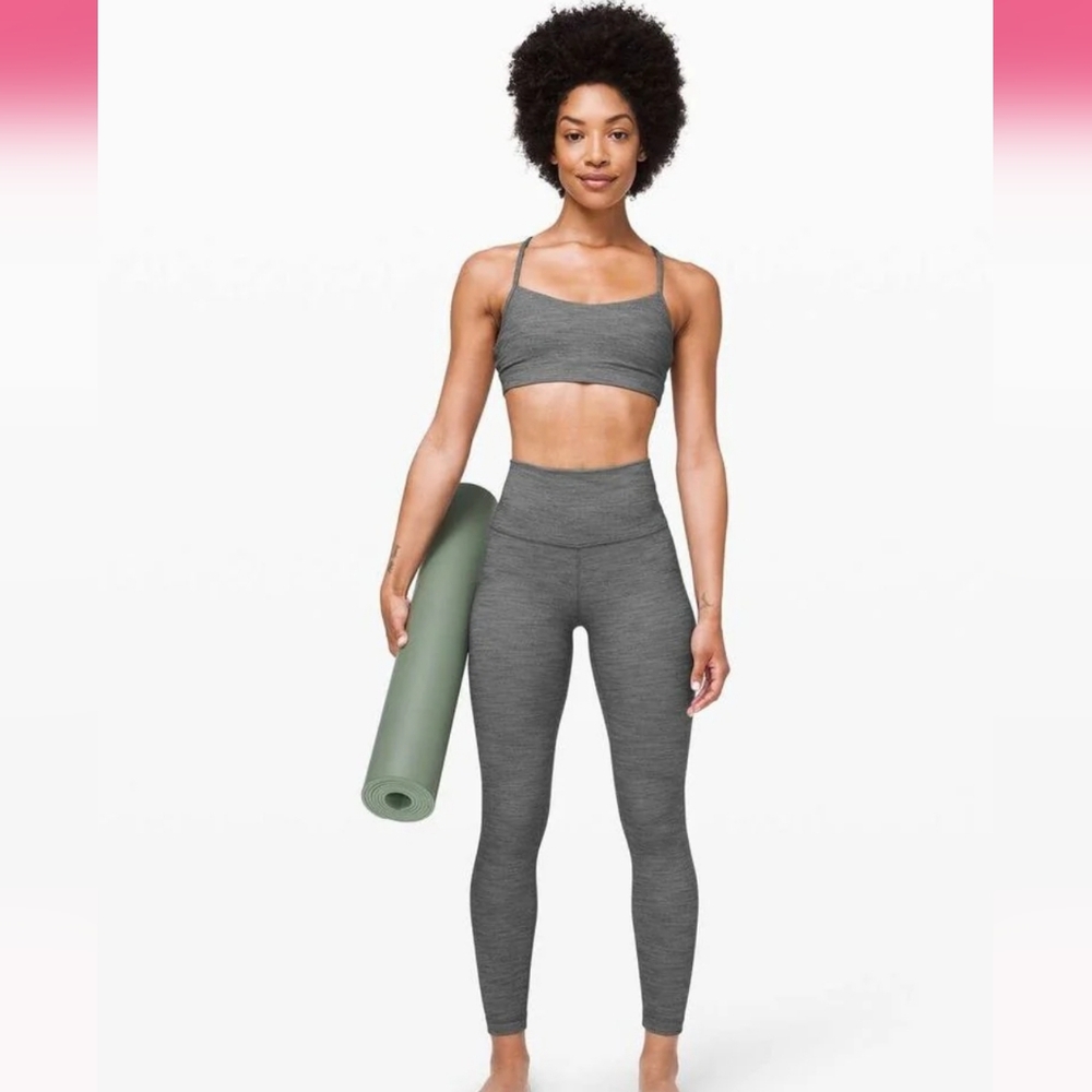Lululemon Align Pant II 25" Mini Heathered Grey Herringbone Leggings/ 2